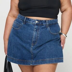 Princess Polly Curve Gazelle Denim Skort Plus